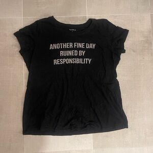 Torrid Black Tee with Playful Instructions